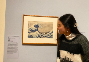 Photo of me infront of a Japanese print art