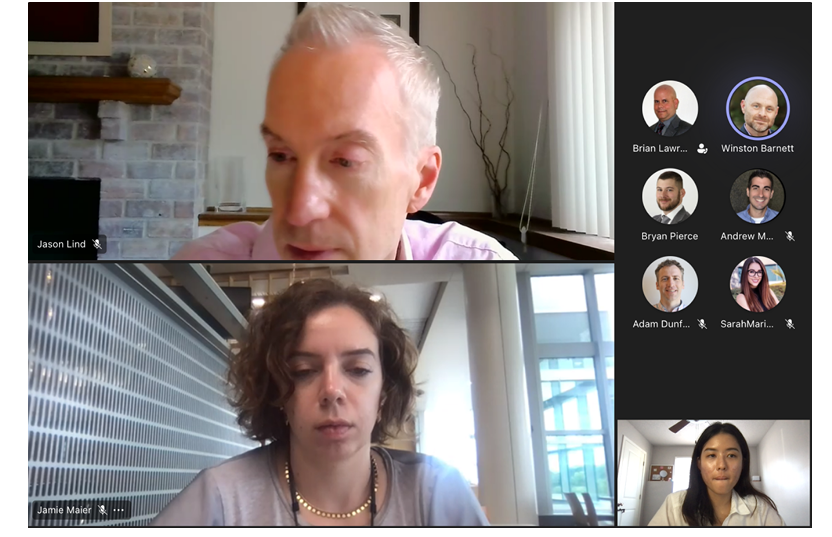 A screenshot of a Zoom meeting with the 3 M design team.