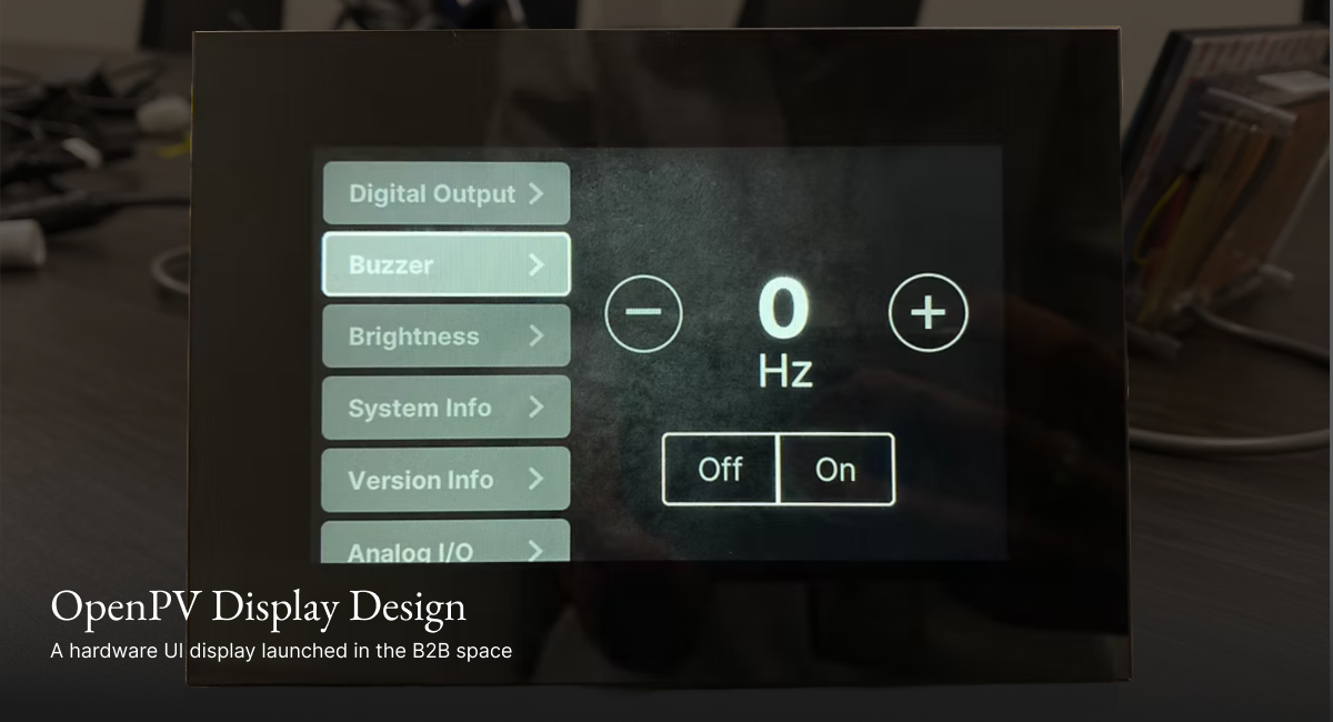 A close-up of a digital screen showing options for adjusting a buzzer, with controls for frequency and buttons